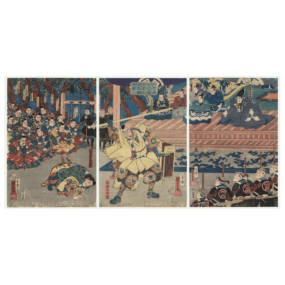 estampes japonaises Kuniyoshi Utagawa Benkei sauve son maître