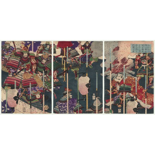 estampes japonaises de Sadahide Utagawa Concile de guerre 