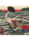 estampes japonaises Abe Tadaaki affronte les inondations de la rivière Sumida