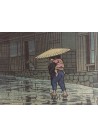 estampe japonaise Hasui kawase Nissaka sous la pluie