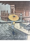 Asano Takeji : pluie au temple Kiyomizu