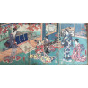 estampe japonaise Kunisada Utagawa triptyque le kakemono