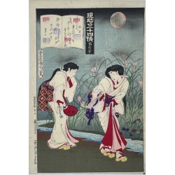 estampe japonaise ukiyoe de l'époque Meiji de Kunichika Toyohara