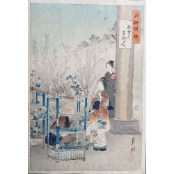 estampe japonaise ukiyoe de Ogata Gekko de l'ère Meiji