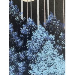 estampe japonaise de Kato Teruhide lune bleue à Kyoto