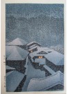 Hasui Kawase - Tempête de neige à Hataori